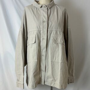 OZMA Cream Button-Up Shacket